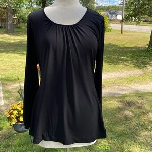 Black stretch long sleeve blouse